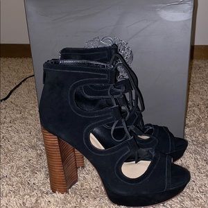 Vince Camino Black True Suede Heels